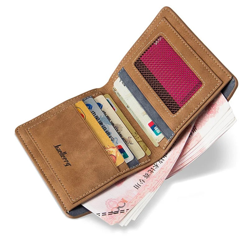 Men's Short Mini Wallets Top Men Casual Coin Bag Minimalist Thin Purse Card Pack Purse Fashion PU Leather Wallet for Men